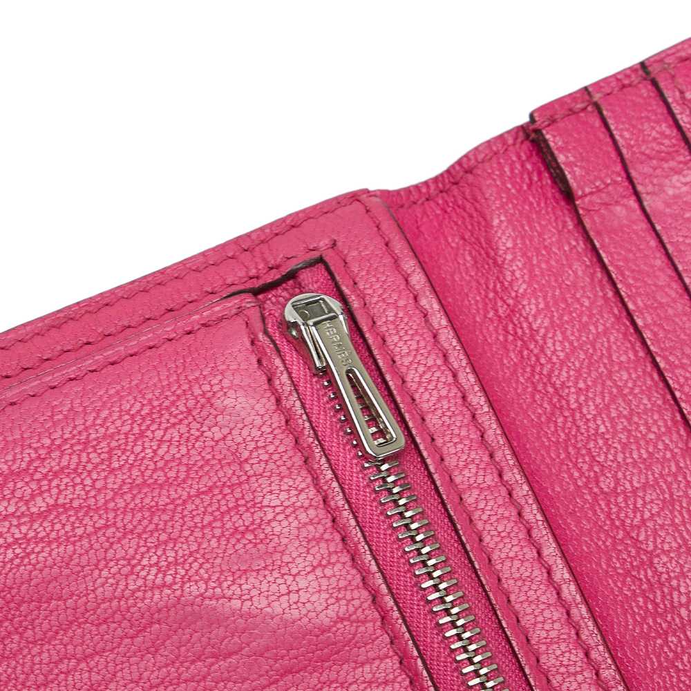 Pink Hermes Bearn Soufflet Wallet - image 10