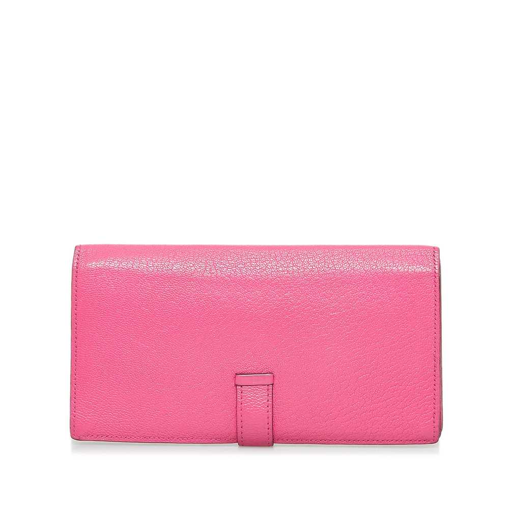 Pink Hermes Bearn Soufflet Wallet - image 3