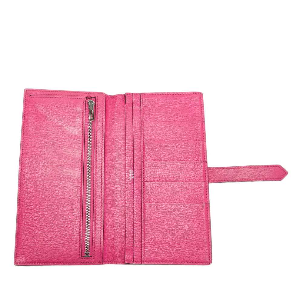 Pink Hermes Bearn Soufflet Wallet - image 5