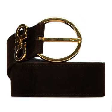 Brown Ferragamo Suede Gancini Belt - image 1