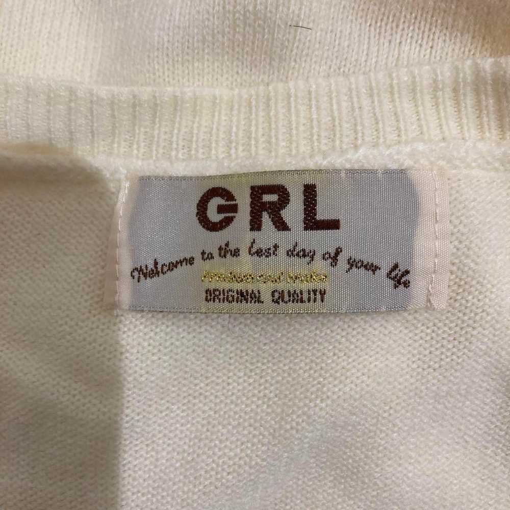 【GRL】Grail Half-sleeve Shirt Knit Ivory White V-n… - image 4