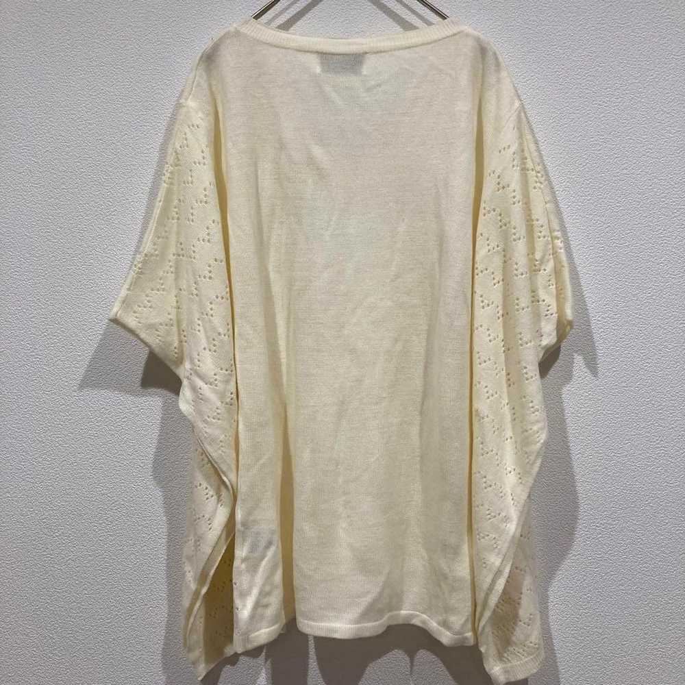 【GRL】Grail Half-sleeve Shirt Knit Ivory White V-n… - image 6