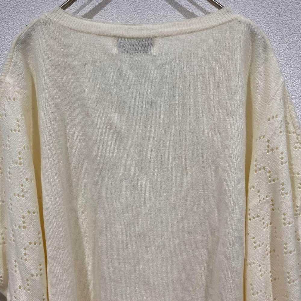 【GRL】Grail Half-sleeve Shirt Knit Ivory White V-n… - image 7