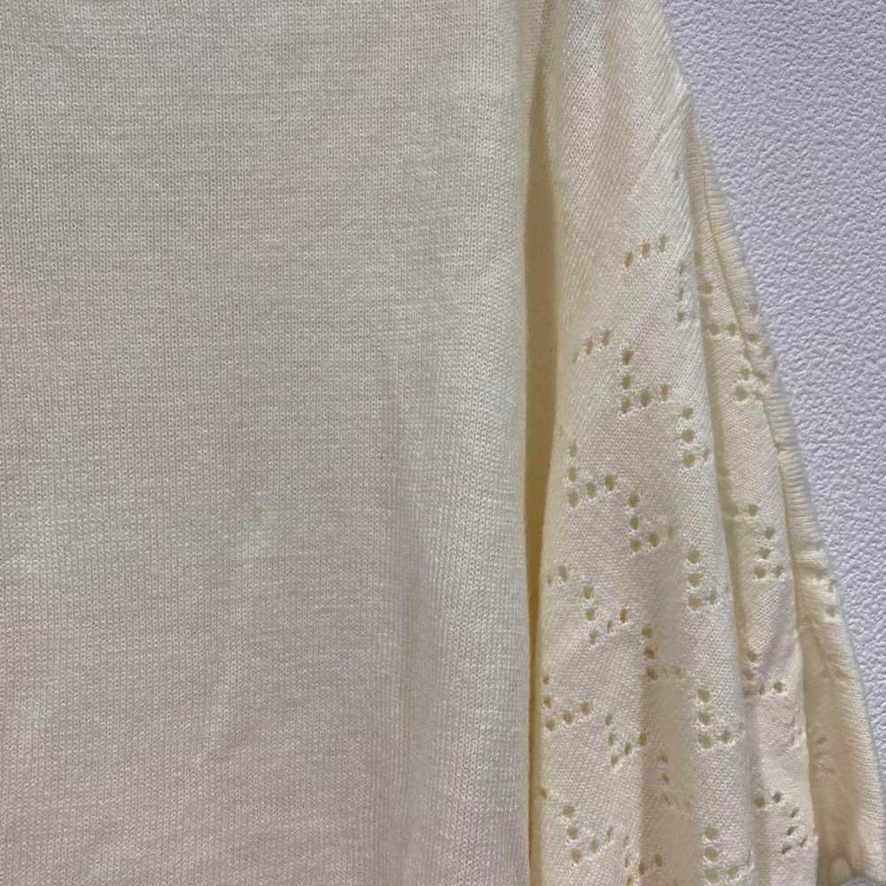 【GRL】Grail Half-sleeve Shirt Knit Ivory White V-n… - image 9