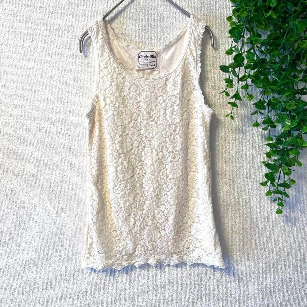 【Olive de Olive】Lace Tank Top Inner Beige - image 1