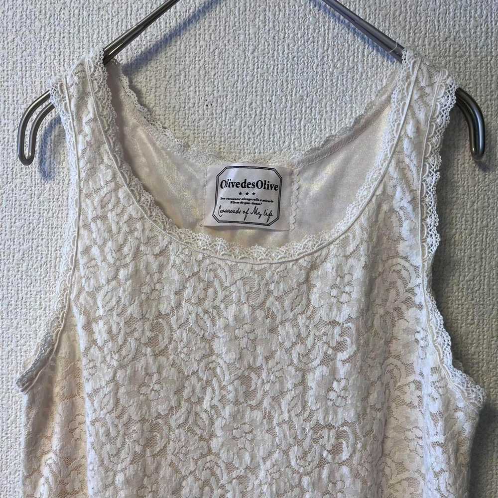 【Olive de Olive】Lace Tank Top Inner Beige - image 3