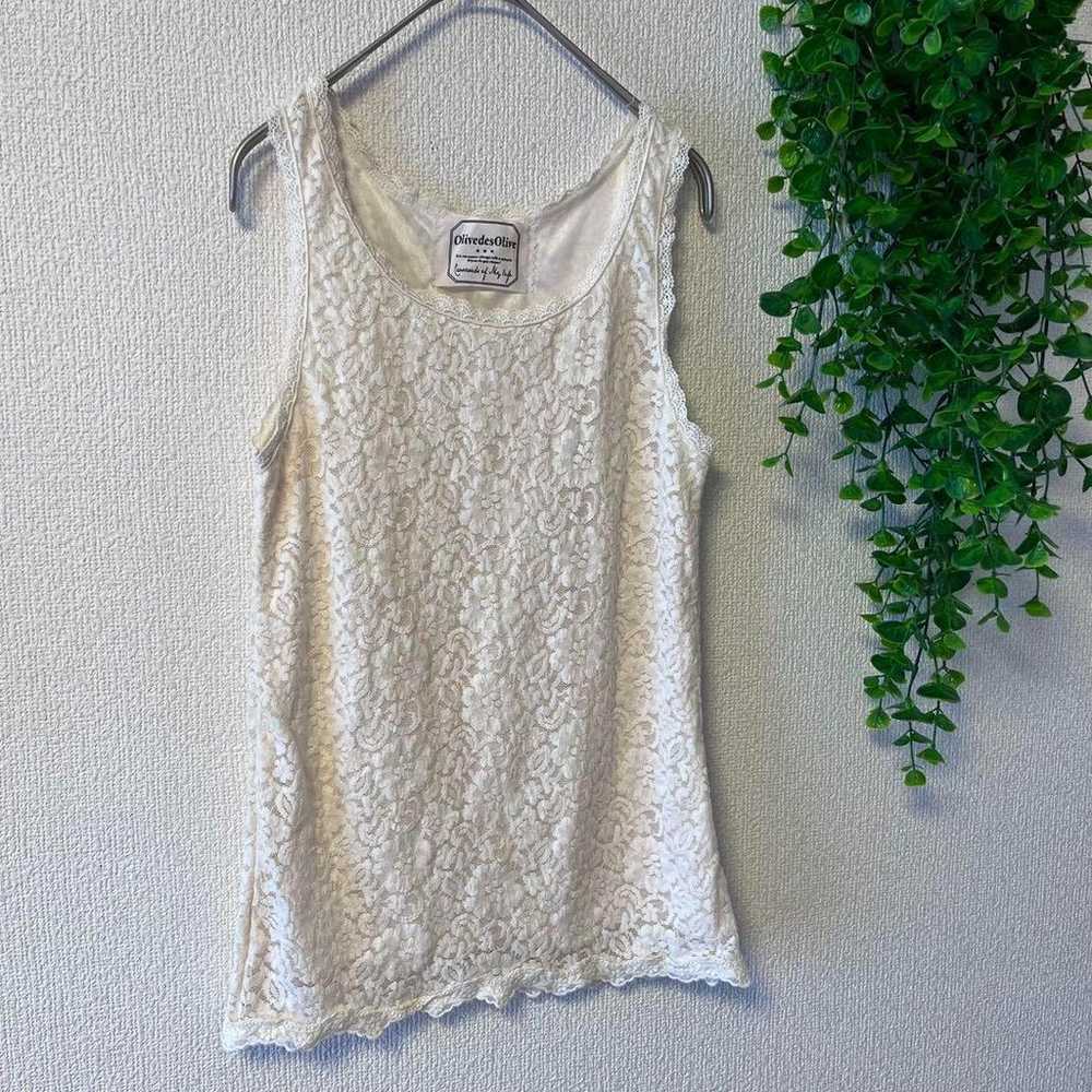 【Olive de Olive】Lace Tank Top Inner Beige - image 5