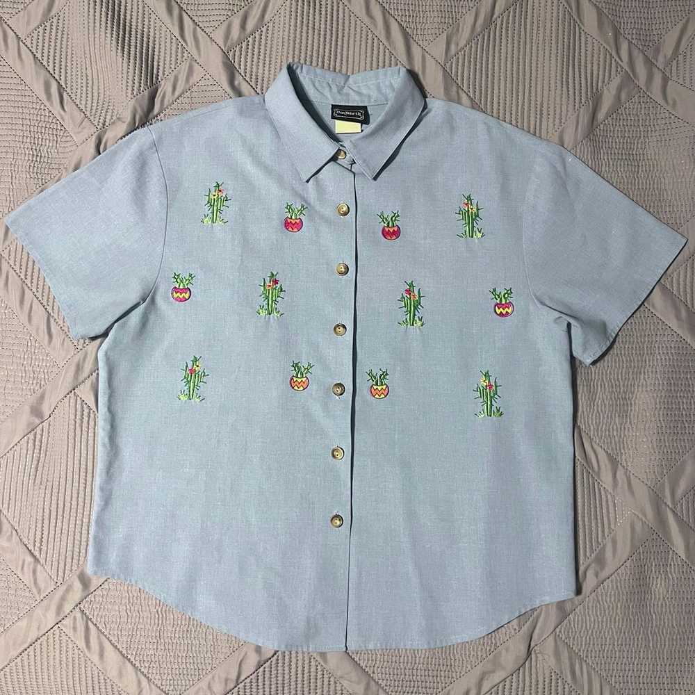 Vintage BonWorth Women’s Embroidered Button Down … - image 1