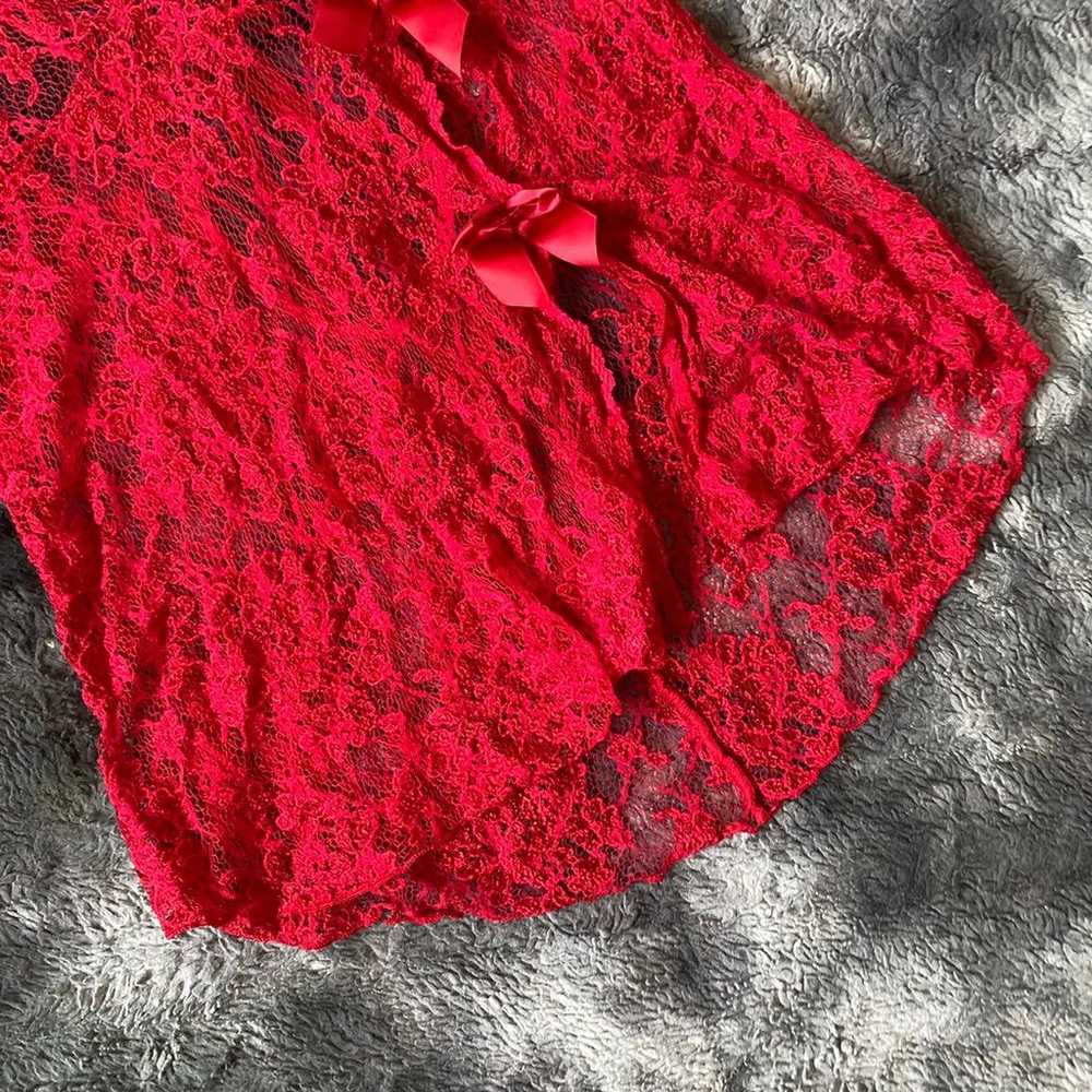 VTG Shirley Of Hollywood Lace Bow Top - image 3