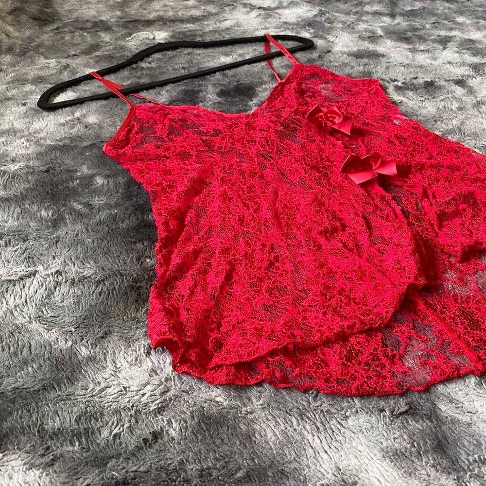 VTG Shirley Of Hollywood Lace Bow Top - image 6