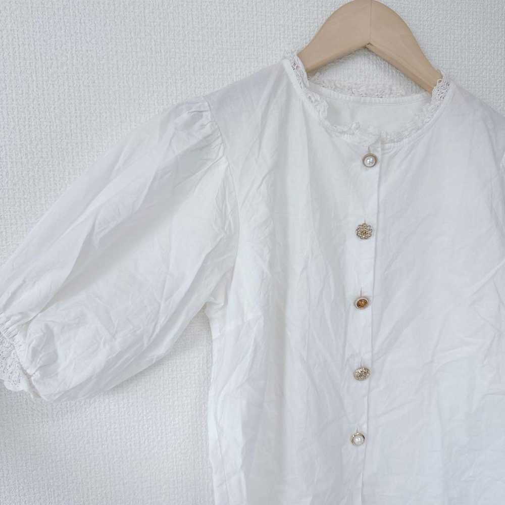 【Nice Clap】Short Sleeve Shirt Blouse Puff Sleeve … - image 10