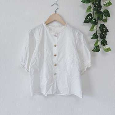 【Nice Clap】Short Sleeve Shirt Blouse Puff Sleeve … - image 1