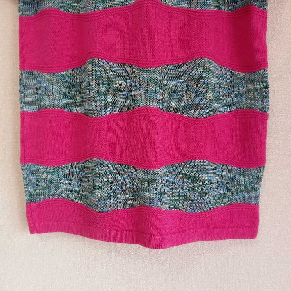 Caroll ELEGANCE Short-Sleeve Knit Pink Blue Borde… - image 10