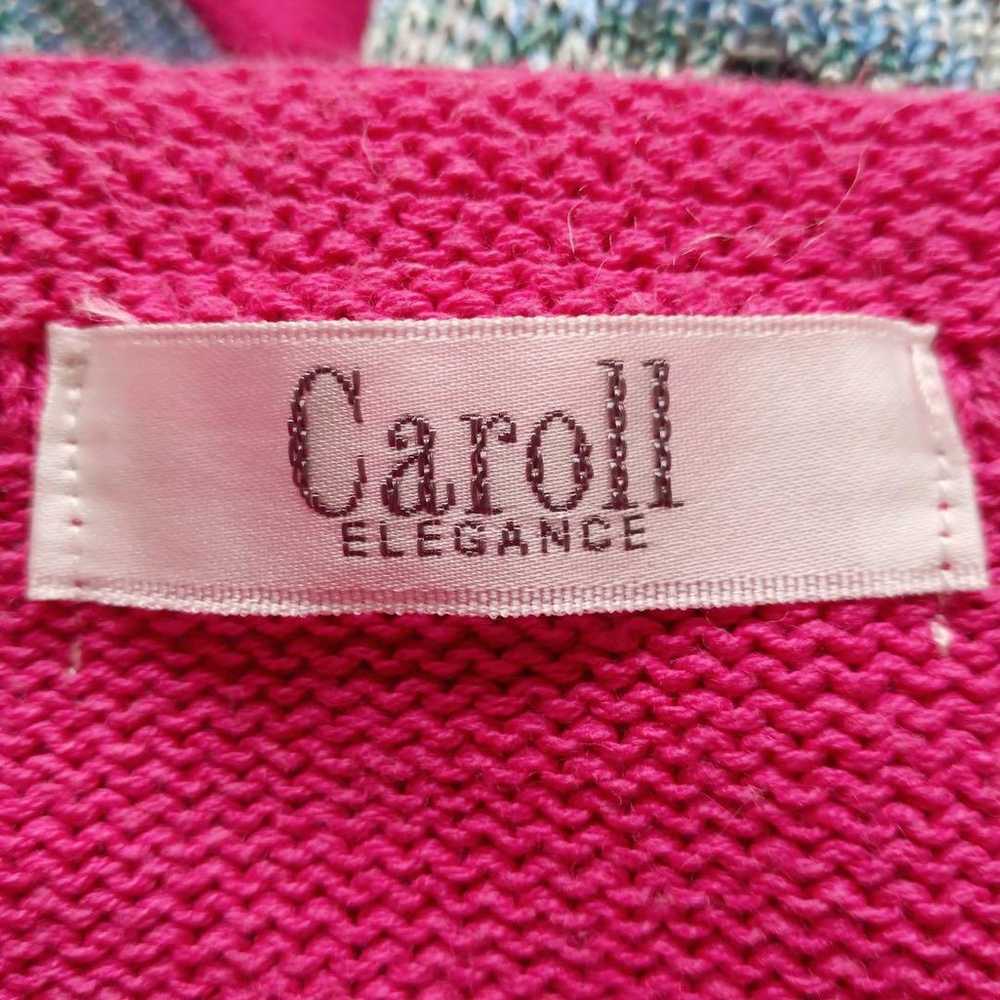 Caroll ELEGANCE Short-Sleeve Knit Pink Blue Borde… - image 3