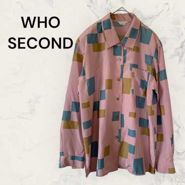 Patterned shirt, pink, long sleeves, geometric pa… - image 1