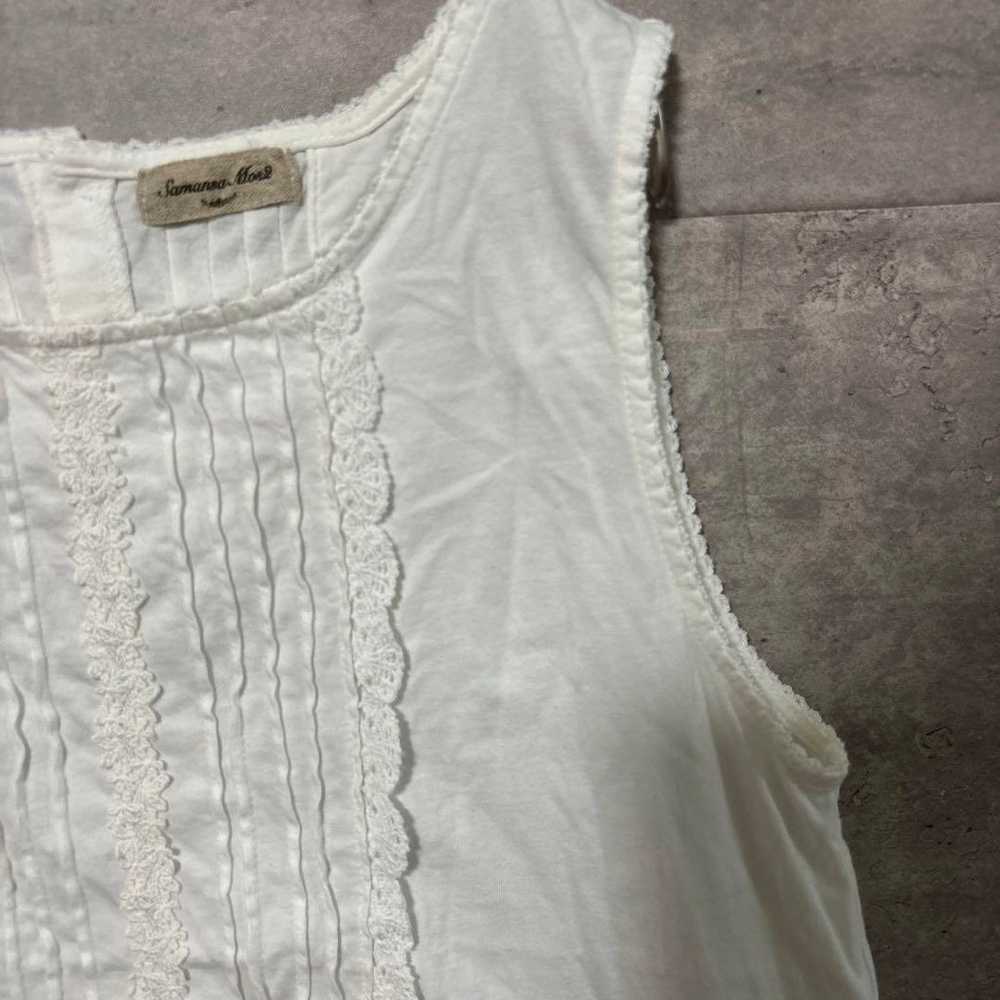 Samansa Mos2 sleeveless cutsew white lace. - image 5