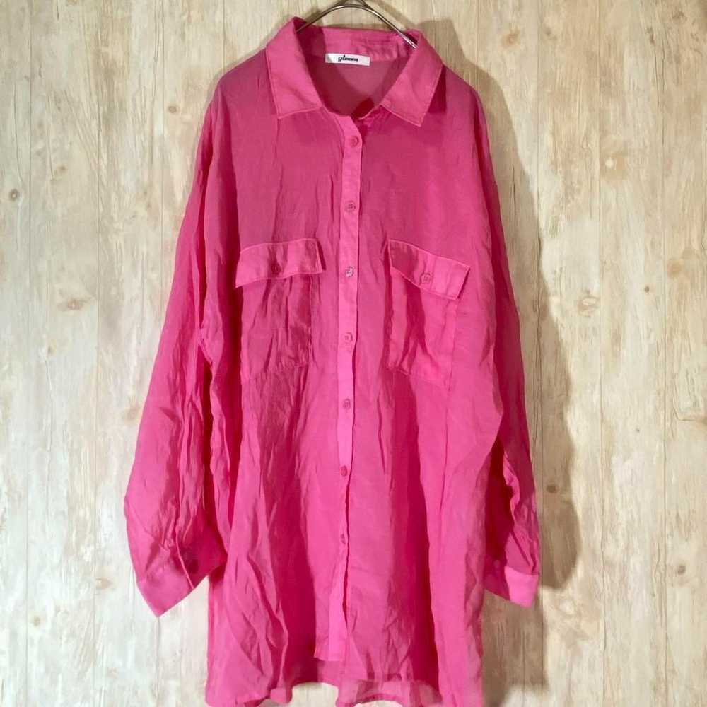 gleam Gleam Pink F Sheer Shirt Oversize - image 2