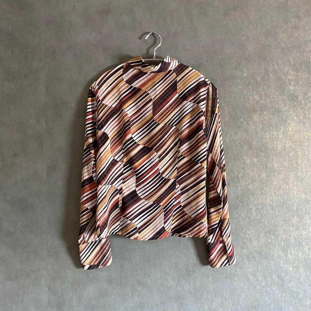 Sheer retro blouse, see-through feeling, stripes,… - image 10