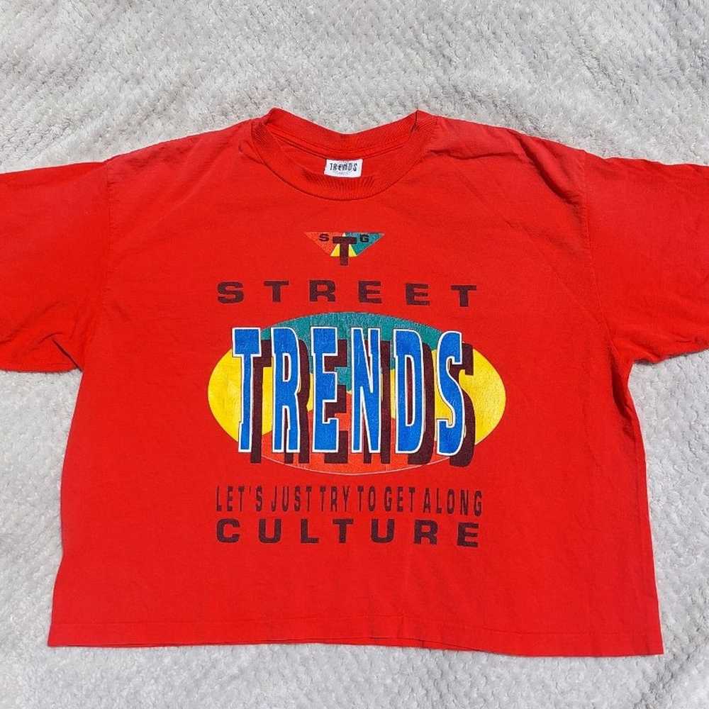 Vintage TRENDS Street Culture Red Baggy Cropped T… - image 1