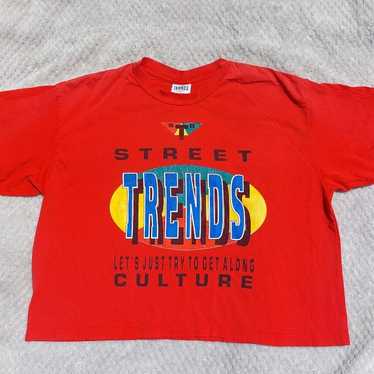 Vintage TRENDS Street Culture Red Baggy Cropped T… - image 1