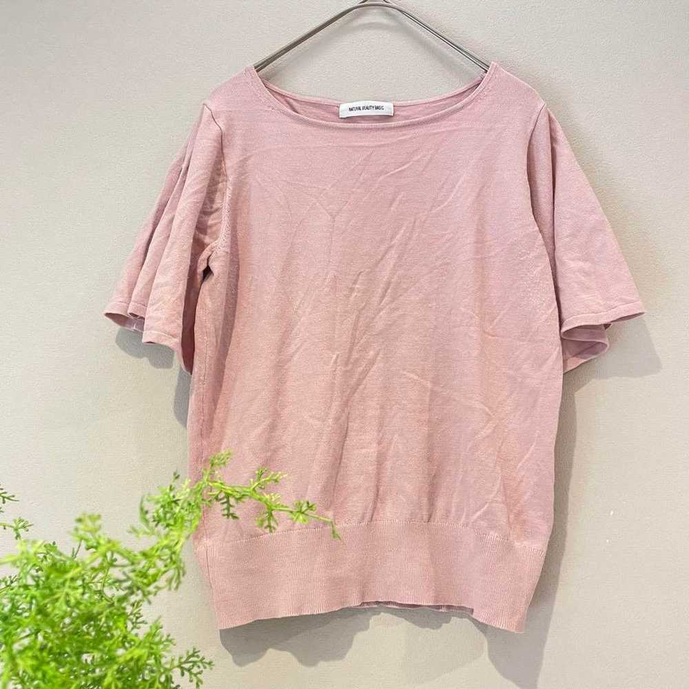 【Natural Beauty Basic】Sleeve Flare Pearl ♡ Short-… - image 1