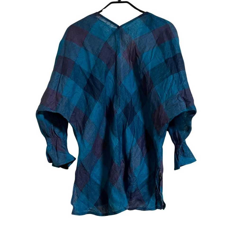 ❤Sugar Rose Hemp 100% Blouse Shirt Check Free Siz… - image 6