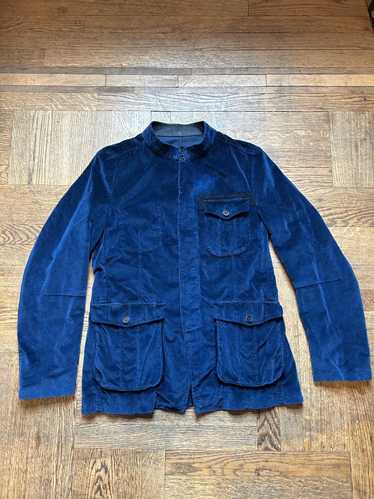 Dries Van Noten Blue Velvet Tailored Military Jack