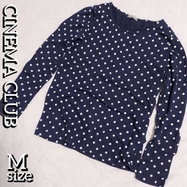 CINEMA CLUB Women's Long Sleeve Shirt Navy Blue P… - image 1