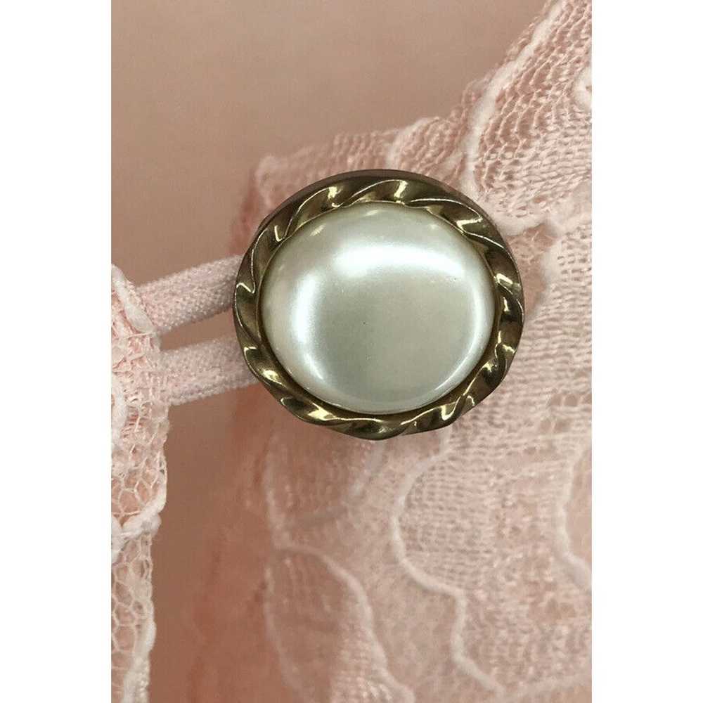 Lady Blair Vintage Peach Faux Pearl Button Blouse… - image 3