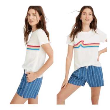 Madewell Rainbow Wave White Vintage Looking Tee