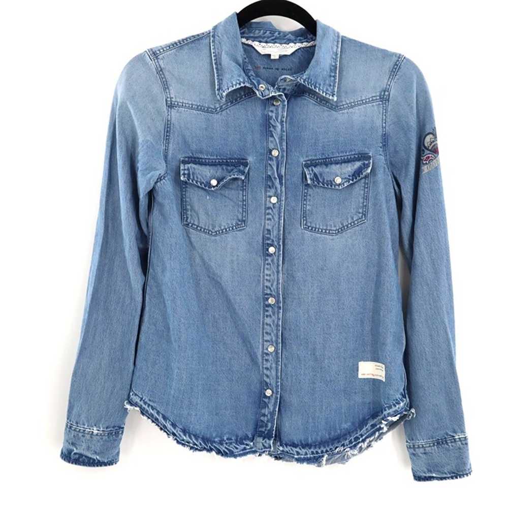 Odd Molly Denim Button-Up Shirt Womens Size 0 Mad… - image 1