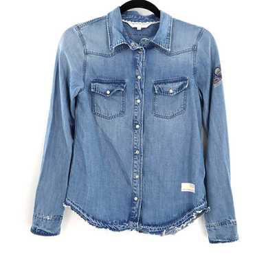 Odd Molly Denim Button-Up Shirt Womens Size 0 Mad… - image 1