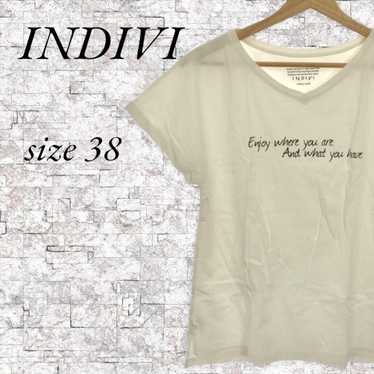 INDIVI Indivi T-shirt Tops Casual Logo T Women's