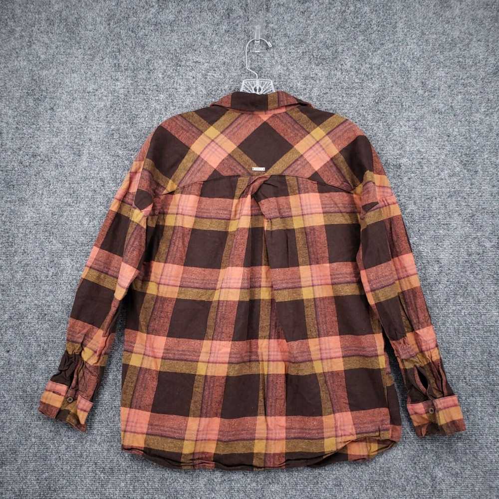 Prana Womens Small Brown Plaid Flannel Dante Top … - image 2