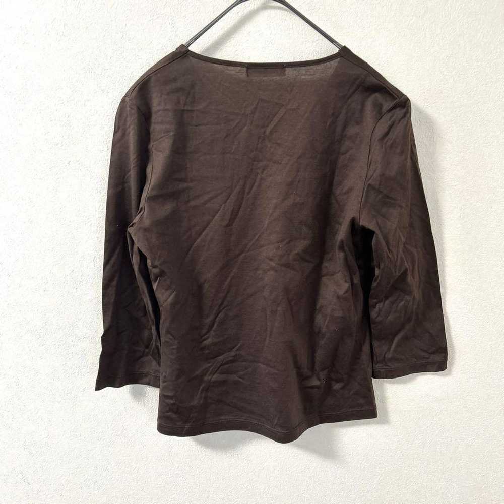 NEWYORKER blouse, V-neck, size M, brown color, pl… - image 3