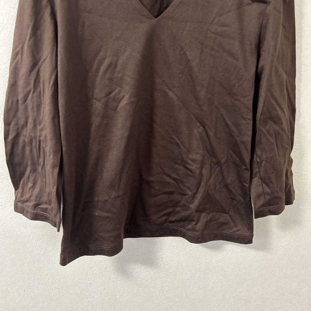 NEWYORKER blouse, V-neck, size M, brown color, pl… - image 7