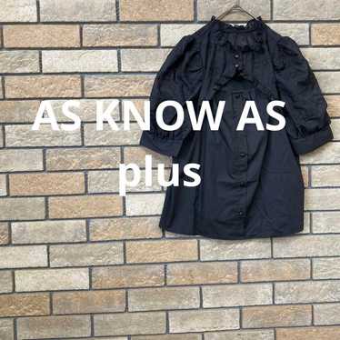 【Asnowas Plus】Frill Blouse Black Collar Sleeve La… - image 1