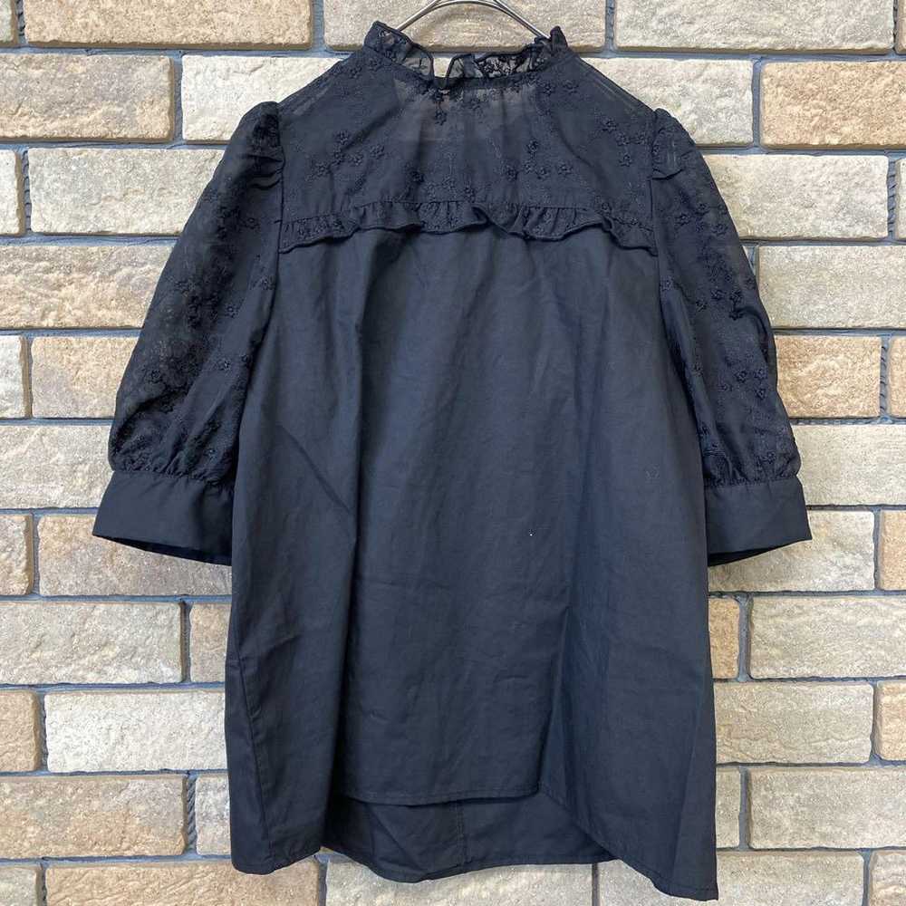 【Asnowas Plus】Frill Blouse Black Collar Sleeve La… - image 7