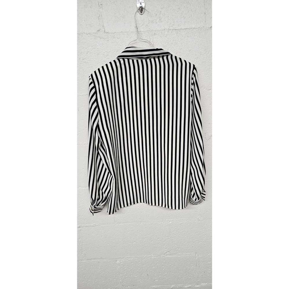 Vintage Joan Leslie Black White Striped Button Up… - image 6