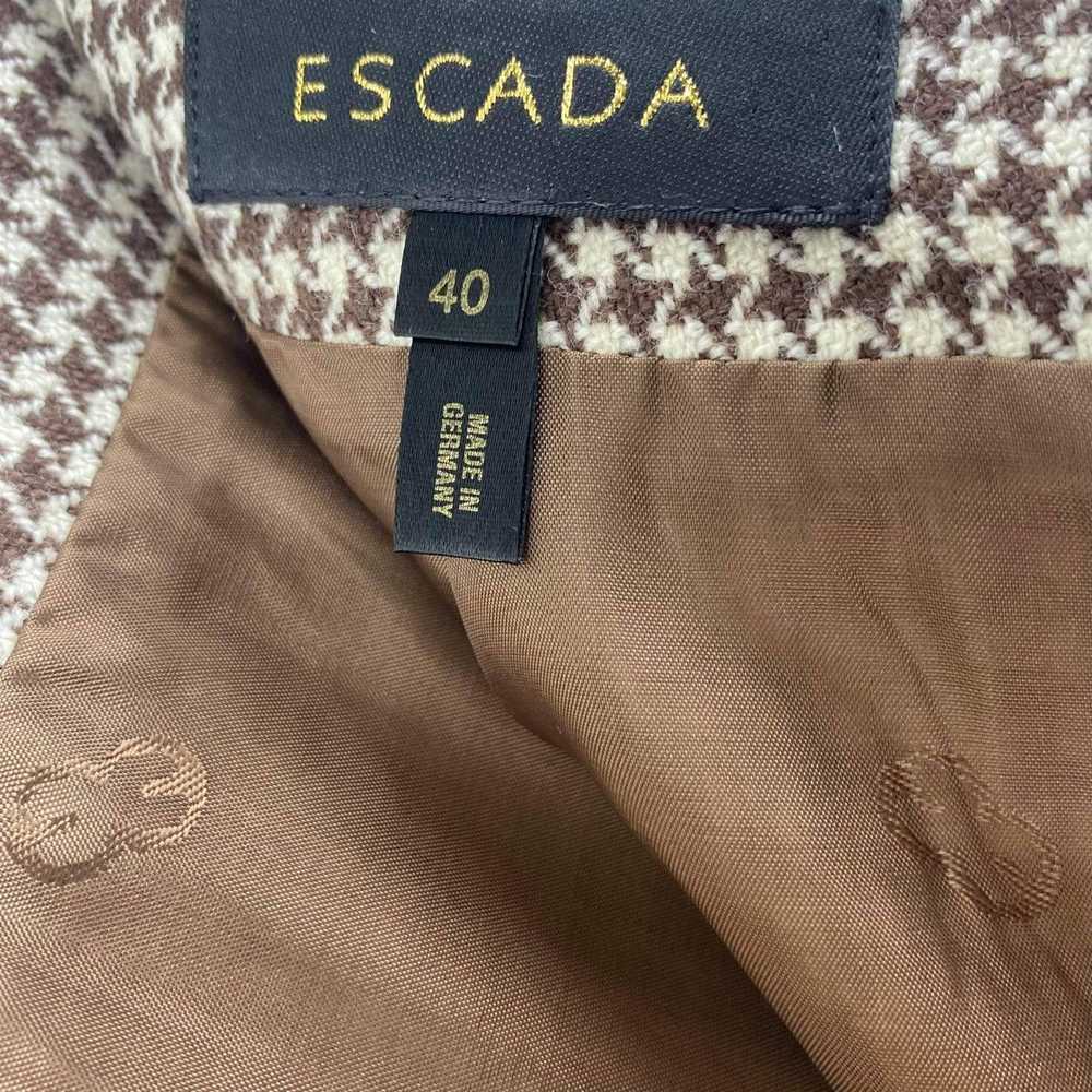 Escada ESCADA Vintage Brown Houndstooth Pencil Mi… - image 2