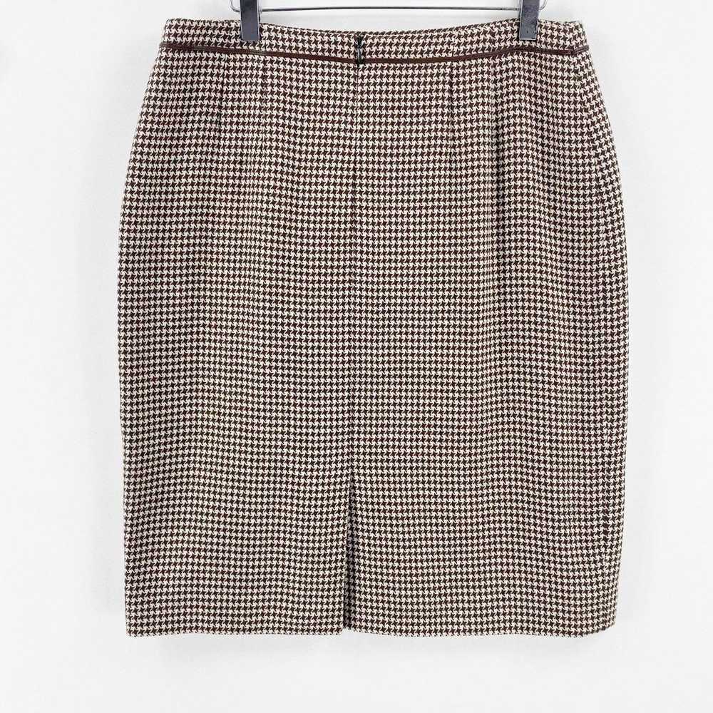 Escada ESCADA Vintage Brown Houndstooth Pencil Mi… - image 4