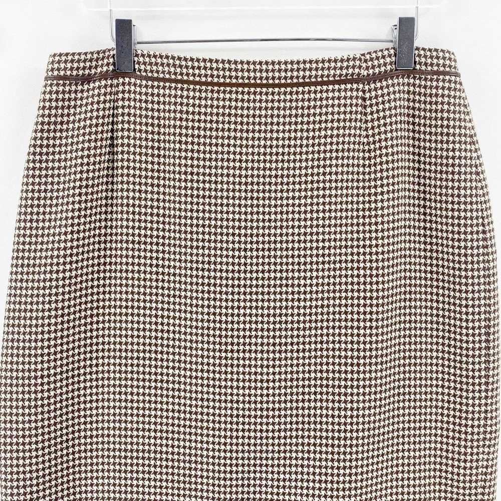 Escada ESCADA Vintage Brown Houndstooth Pencil Mi… - image 6