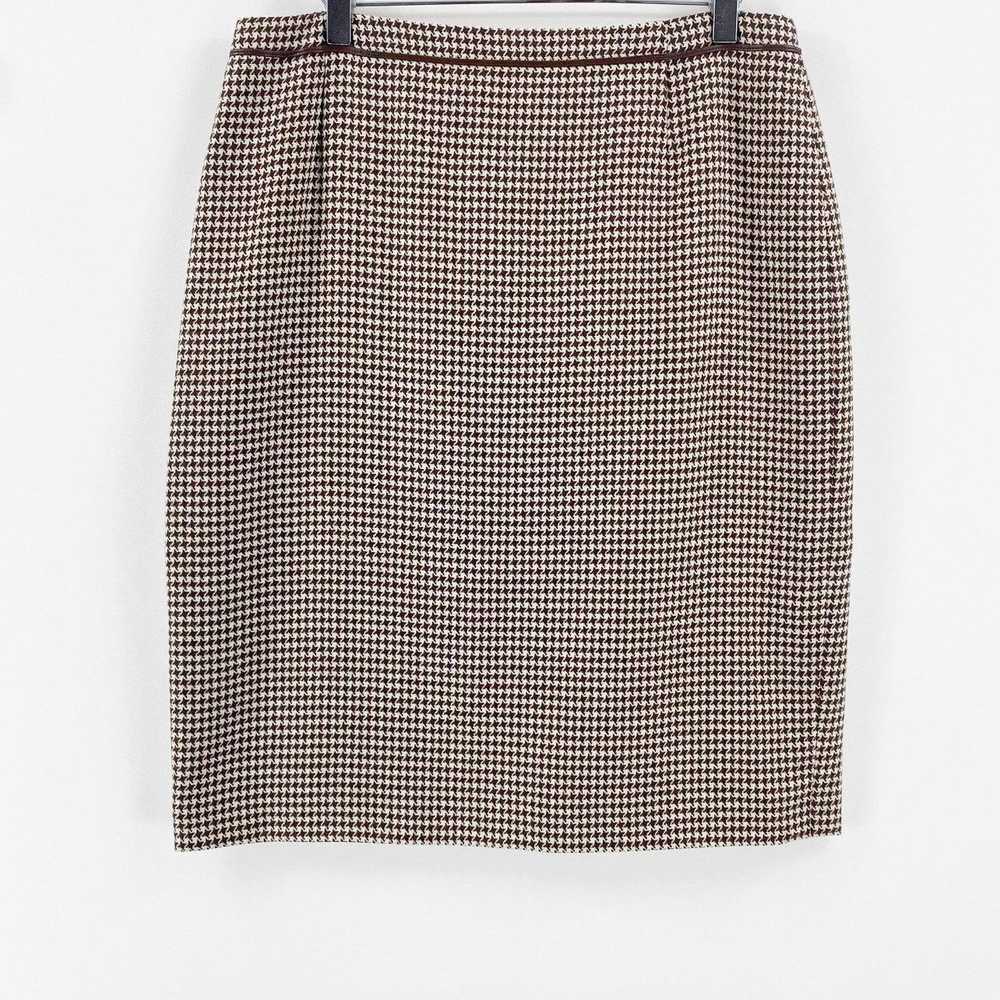 Escada ESCADA Vintage Brown Houndstooth Pencil Mi… - image 7