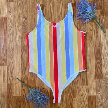 NEW Eloquii rainbow Stripe Surplice Bodysuit, online size 18