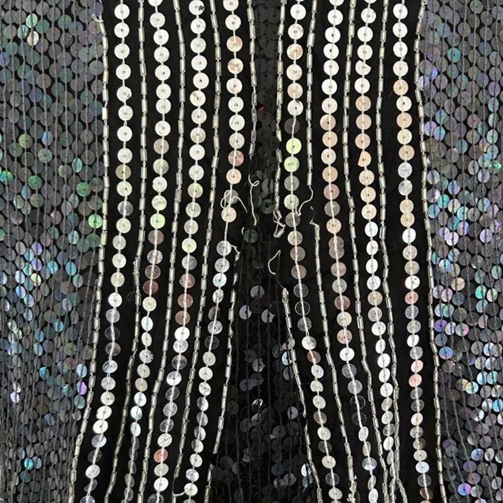 VTG NYE Butterfly Silk Sequin beaded Top - image 5