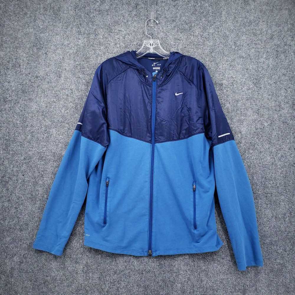 Nike Mens XL Blue Fanatic Full Zip Hooded Running… - image 1