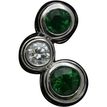 Tiffany and Co. Tsavorite Diamond Platinum Earring