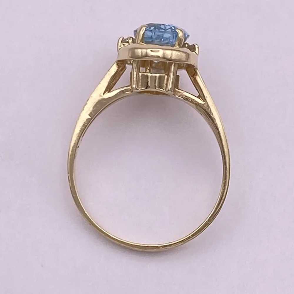 Pear Cut Sky Blue Topaz and Diamond Ring 2.32 Car… - image 8