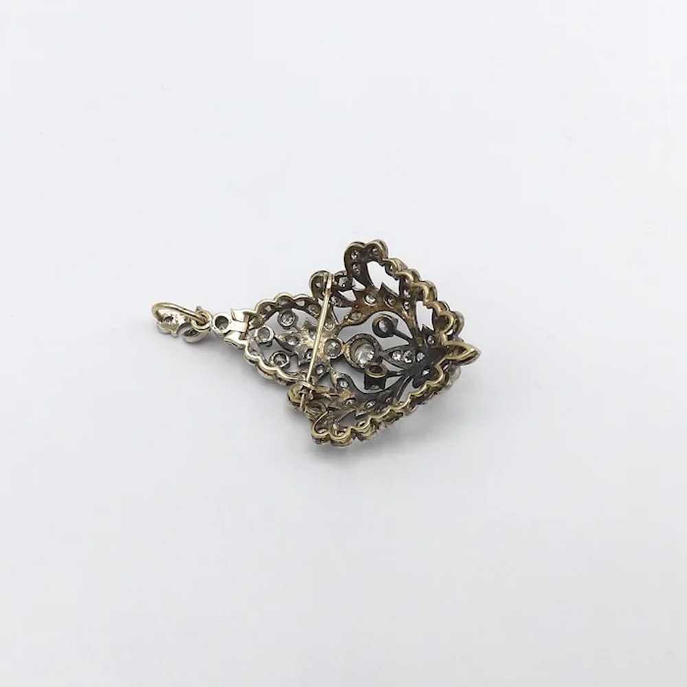 Late Victorian Sterling Silver and 12K Gold Diamo… - image 7