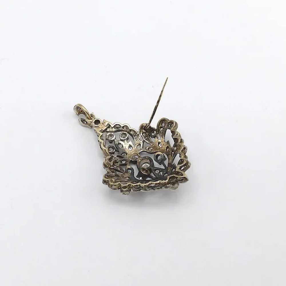 Late Victorian Sterling Silver and 12K Gold Diamo… - image 8